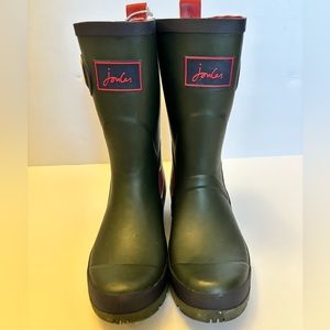 Joules Olive Green Rain Boots Molly Welly British Union Jack Size 5 US
